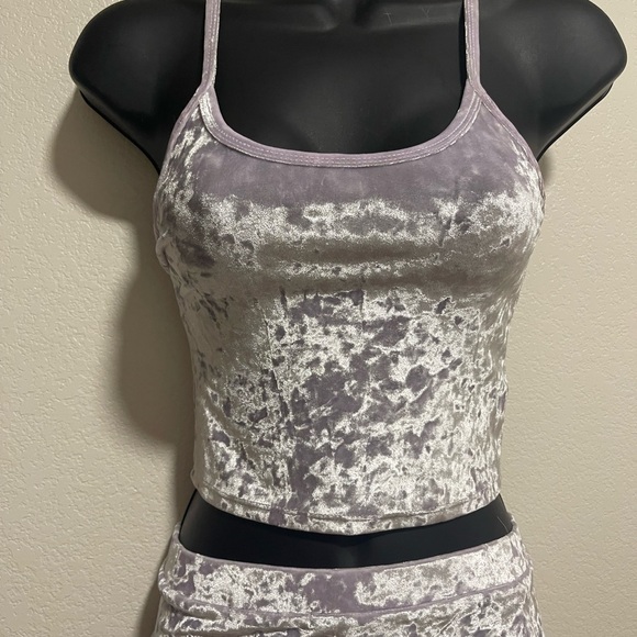 Mini Skirt Set - Forever 21 Cropped Cami Tank Top & Mini Skirt Set Lavender Sz S - Picture 3 of 16